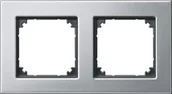 Klawisze i ramki - Merten 475260 m-Plan-metalową ramę, 2-krotnie, Platyna, Srebrny - miniaturka - grafika 1