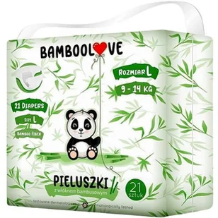 BAMBOOLOVE PIELUCHY Z WŁÓKNEM BAMBUSOWYM ROZMIAR L 9 - 14 kg (21 szt.) - BAMBOOLOVE BP-5903999558628 - Pieluchy - miniaturka - grafika 2