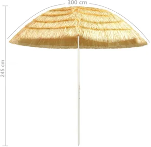 vidaXL Parasol plażowy w stylu hawajskim, naturalny, 300 cm - Parasole ogrodowe - miniaturka - grafika 7