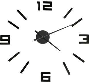 VidaXL Lumarko Zegar ścienny 3D, nowoczesny design, czarny, 100 cm, XXL 325156 VidaXL - Zegary - miniaturka - grafika 5