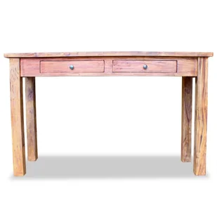 vidaXL Stolik konsola, lite drewno z odzysku, 123 x 42 75 cm - Konsole i sekretarzyki - miniaturka - grafika 3