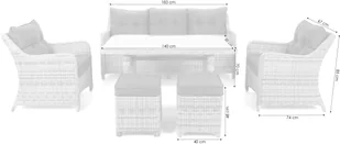 HOME &amp; GARDEN HOME&GARDEN Meble ogrodowe technorattanowe California Grey / Grey 631513 - Meble ogrodowe - miniaturka - grafika 3