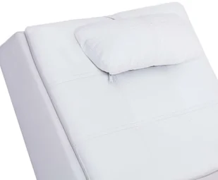 vidaXL Szezlong masujący z poduszką, biały, sztuczna skóra - Szezlongi - miniaturka - grafika 7