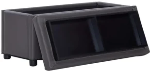 vidaXL Puf z pojemnikiem, 87,5 cm, szary, sztuczna skóra vidaXL - Pufy i podnóżki - miniaturka - grafika 6