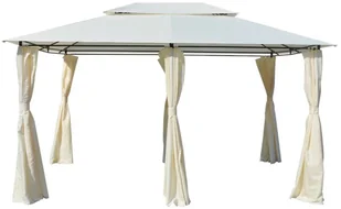 vidaXL Namiot ogrodowy z zasłonami, 4 x 3 m, biały - Pawilony ogrodowe - miniaturka - grafika 2