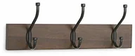 Wieszaki i stojaki - AmazonBasics drewniana garderoba ścienna  3 standardowe haczyki, 34 cm, orzech włoski, 2 sztuki - miniaturka - grafika 1