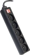Listwy zasilające - PremiumCord Listwa zasilająca 5 gniazd 5m czarny ppa5k-05bk ppa5k-05bk - miniaturka - grafika 1