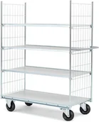 Wózki magazynowe - AJ Produkty Wózek z półkami, 4 półki, 1200x600 mm - miniaturka - grafika 1