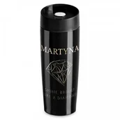 Kubki termiczne - Murrano Kubek Termiczny Termos Czarny Diament GRAWER KUB-C-005 - miniaturka - grafika 1