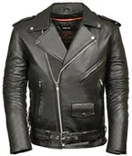 Akcesoria do elektronarzędzi - Milwaukee Leather Men's Classic Side Lace Police Style Motorcycle Jacket (sh1011 XL Black) by Leather SH1011-XL-BLACK - miniaturka - grafika 1