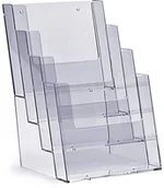 Akcesoria do reklamy - Stojak na ulotki 4 x A5 plexi odlewany 4C160 - miniaturka - grafika 1