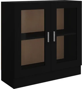 VidaXL Witryna, czarna, 82,5x30,5x80 cm, płyta wiórowa 802742 VidaXL - Witryny - miniaturka - grafika 2