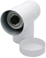 Kominy i akcesoria - Spiroflex Trójnik 2-ścienny z deklem 60/100 biały SX-TDNV60/100TDB - miniaturka - grafika 1