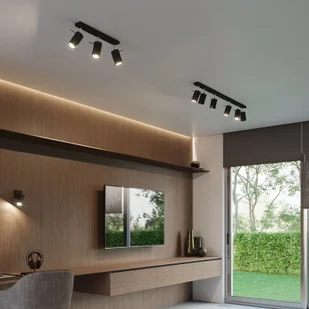 EULUNA Spot sufitowy Round czarny, 6-punktowy liniowy - Lampy sufitowe - miniaturka - grafika 3