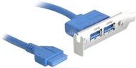 Tuning komputera - akcesoria - Delock USB 3.0 19-pin - 2 x USB 3.0-A kabel USB 0,4 m USB 3.2 Gen 1 (3.1 Gen 1) USB A Niebieski, Wspornik gniazda - miniaturka - grafika 1