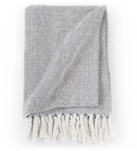 vidaXL Bawełniana narzuta w jodełkę, 220 x 250 cm, szara - Narzuty - miniaturka - grafika 5