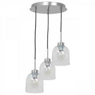 Lampy sufitowe - Luminex Fill 1738 lampa wisząca zwis 3x60W E27 chrom/transparentna - miniaturka - grafika 1