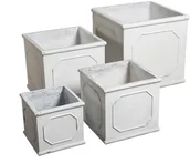 Donice - Belldeco WENECJA Donica kwadratowa, biały, 50,5x50,5x50 cm - miniaturka - grafika 1