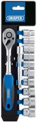 Śrubokręty - DRAPER Tools Grzechotka i nasadki metryczne 3/8", 12 części, 16371 Tools - miniaturka - grafika 1