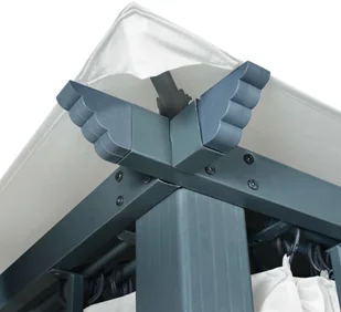 vidaXL Altana z zasłonami i lampkami, 300x300 cm, kremowa, aluminium! 3070332 - Altany ogrodowe - miniaturka - grafika 7