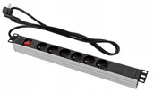 Listwy zasilające - Listwa Zasilająca 6 Gniazd Z Włącznikiem Rack 1U - miniaturka - grafika 1