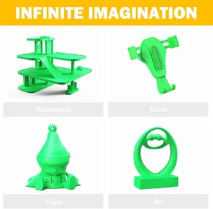 ERYONE ERYONE PLA Filament for 3D Printer 1.75mm Tolerance 0.03mm 1kg (2.2LBS)/Spool - Green 795742EUDF - Filamenty i akcesoria do drukarek 3D - miniaturka - grafika 5