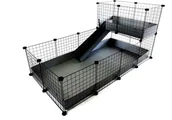 Klatki dla gryzoni - Klatka modułowa C&C 4x2 + Loft 2x1 + Rampa szara - miniaturka - grafika 1