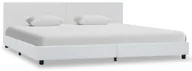 Łóżka - vidaXL Rama łóżka z podnośnikiem, biała, sztuczna skóra, 160 x 200 cm - miniaturka - grafika 1