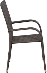 vidaXL 3-częściowy zestaw mebli ogrodowych, polirattan, brązowy 3072481 - Meble ogrodowe - miniaturka - grafika 4