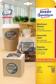 Etykiety do drukarek - Avery Zweckform Brązowe etykiety na produkty Zweckform; A4, 25 ark./op., 62 x 42 mm, kwadratowe L7110-25 - miniaturka - grafika 1