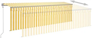 VidaXL Lumarko Automatycznie zwijana markiza z zasłoną, 5x3 m, żółto-biała  3069348 VidaXL - Markizy - miniaturka - grafika 5