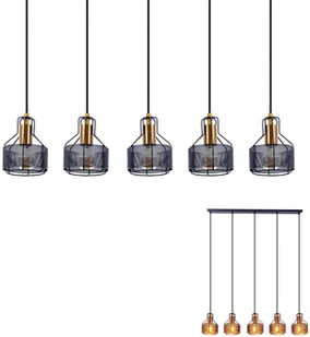 Näve Lampa wisząca Foro, 5-punktowa, czarna/złota - Lampy sufitowe Näve Lampa wisząca Foro, 5-punktowa, czarna/złota - Lampy sufitowe - miniaturka - grafika 4