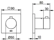 Baterie podtynkowe - Keuco Ixmo Termostatyczna bateria wannowo-prysznicowa podtynkowa DN15 stal szlachetna 59553070002 - miniaturka - grafika 1