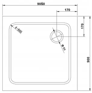 231 HYDAR BRODZIK SLIM KWADRATOWY CZARNY 90x90 AKRYL + SYFON 23178192 78192-uniw - Brodziki prysznicowe 231 HYDAR BRODZIK SLIM KWADRATOWY CZARNY 90x90 AKRYL + SYFON 23178192 78192-uniw - Brodziki prysznicowe - miniaturka - grafika 3