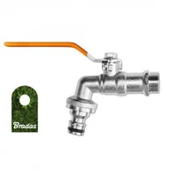 Inne akcesoria do nawadniania - BRADAS Kran kulowy mosiężny 1/2"" GZ 3/4"" na wąż 1/2"" + nypel GKK0412 3189 GKK0412 - miniaturka - grafika 1