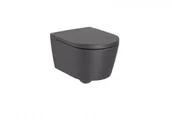 Miski WC - Roca Inspira Miska WC Czarna podwieszana Rimless Round Compacto - A346528640 A346528640 - miniaturka - grafika 1