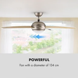 Klarstein Bolero wentylator sufitowy 134 cm oświetlenie 55W pilot zdalnej obługi VTS6-Bolero-Ahorn - Wentylatory sufitowe Klarstein Bolero wentylator sufitowy 134 cm oświetlenie 55W pilot zdalnej obługi VTS6-Bolero-Ahorn - Wentylatory sufitowe - miniaturka - grafika 5