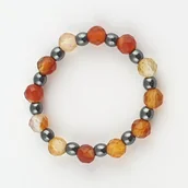 Wróżbiarstwo i radiestezja - Fraida.pl Pierścionek elastyczny na czakram 2 (Karneol i Hematyt) PE-002 - miniaturka - grafika 1