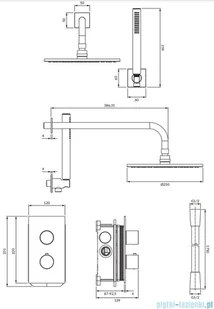 Omnires Contour system prysznicowy podtynkowy termostatyczny antracyt SYSCT11AT | - Baterie wannowe i prysznicowe - miniaturka - grafika 2
