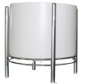 Kwietniki - Kwietnik metalowy biały osłonka 30x28 Decodomi - miniaturka - grafika 1