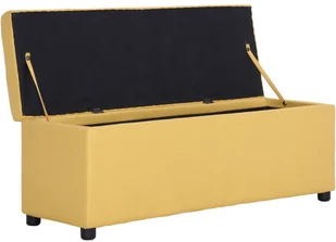 vidaXL Ławka ze schowkiem, 116 cm, żółta, poliester vidaXL - Ławki do przedpokoju - miniaturka - grafika 7