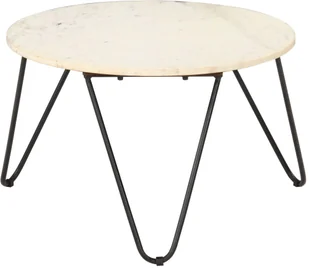vidaXL vidaXL Stolik kawowy, biały, 65x65x42 cm, kamień o teksturze marmuru - Ławy i stoliki kawowe - miniaturka - grafika 6