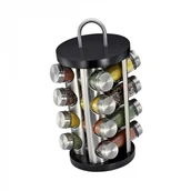 Pojemniki na przyprawy - Kuchenprofi Obrotowy stojak na 16 przypraw 20x35 cm czarny KU-2615502816 - miniaturka - grafika 1