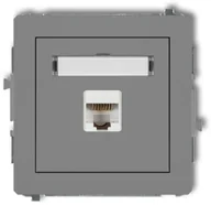 Gniazdka elektryczne - Karlik Deco szary mat gniazdo komputerowe 1xRJ45 kat 5e 27DGK-1 27DGK-1 - miniaturka - grafika 1