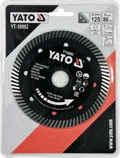 Yato TARCZA DIAMENTOWA TURBO 125MM DO SZYBKIEGO CIĘCIA GRESU BEZ ODPRYSKÓW YT-59982 ZYSKAJ RABAT 30 ZŁ YT-59982 - Tarcze do pił - miniaturka - grafika 2