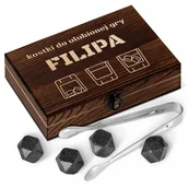 Pozostałe akcesoria barmańskie - Murrano Kamienie do whisky kostki w drewnianym opakowaniu grawer Ulubiona Gra ZEKOS-001 - miniaturka - grafika 1