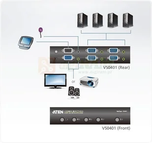 Aten VS0401-AT-G VGA Switch (4-Port) z audio RS-232 VS0401 - Przełączniki KVM - miniaturka - grafika 4