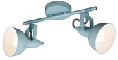 Lampy sufitowe - Briloner Leuchten lampa sufitowa, lampa sufitowa z 2 obrotowymi i wychylnymi punktami w stylu retro/vintage, oprawa: E14, maks. 40 W, metal, wymiary: 30,4 x 10 x 18,1 cm, kolor: miętowy biały 2049-020 - miniaturka - grafika 1