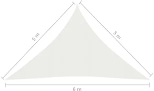 vidaXL Żagiel przeciwsłoneczny, 160 g/m, biały, 5x5x6 m, HDPE vidaXL - Parasole ogrodowe - miniaturka - grafika 6
