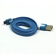 Kable USB - Kabel USB Logo USB A Micro USB Niebieski 1m - miniaturka - grafika 1